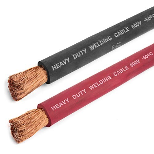 4/0 Gauge – 10 Feet Black + 10 Feet Red Combo – Brand 100% Copper 10+10 Feet