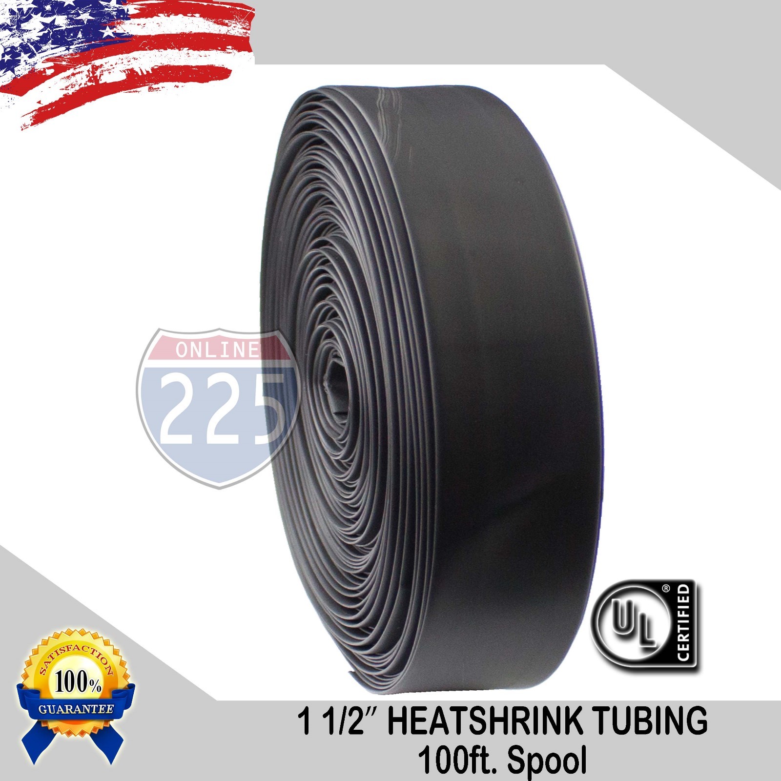 ALL SIZES 1 -100 FT Black Polyolefin 2:1 Heat Shrink Tubing Wire Sleeving UL LOT
