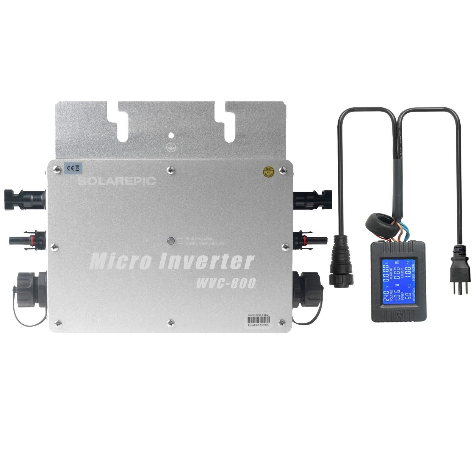 800W MPPT Waterproof Grid Tie Inverter & LCD Meter DC24V/36V Solar Inverter IP65