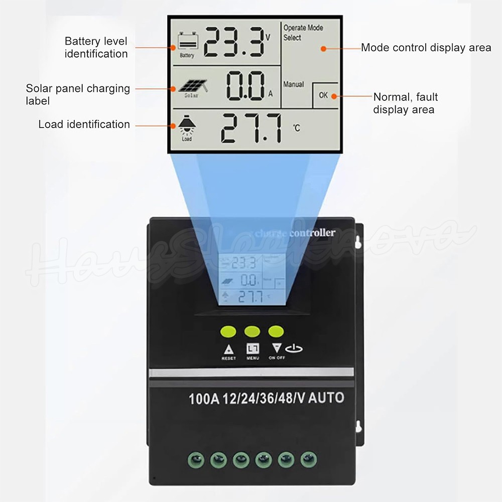 4000W 100A MPPT Solar Charge Controller 12V 24V 36V 48V Battery PV Regulator USB