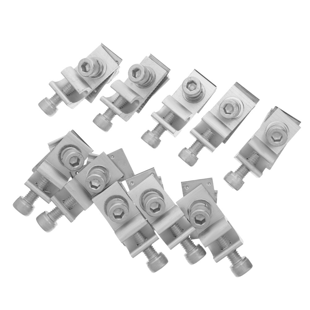 10Pcs Silver Aluminium Alloy Solar Cable Ground Terminal Connectors for Home