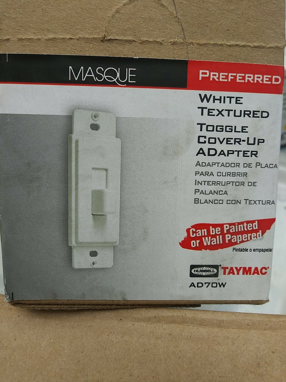 (2 pcs) TAYMAC MASQUE 1-Gang Toggle Switch Cover-Up Adapter AD70W (White)