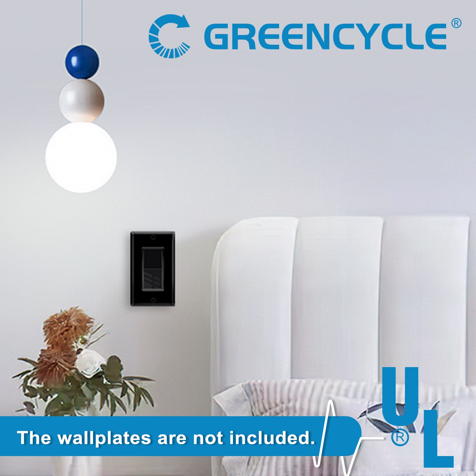 10Packs UL/CUL Listed 3 Way Rocker Light Switch 15A 120/277V Black Residential