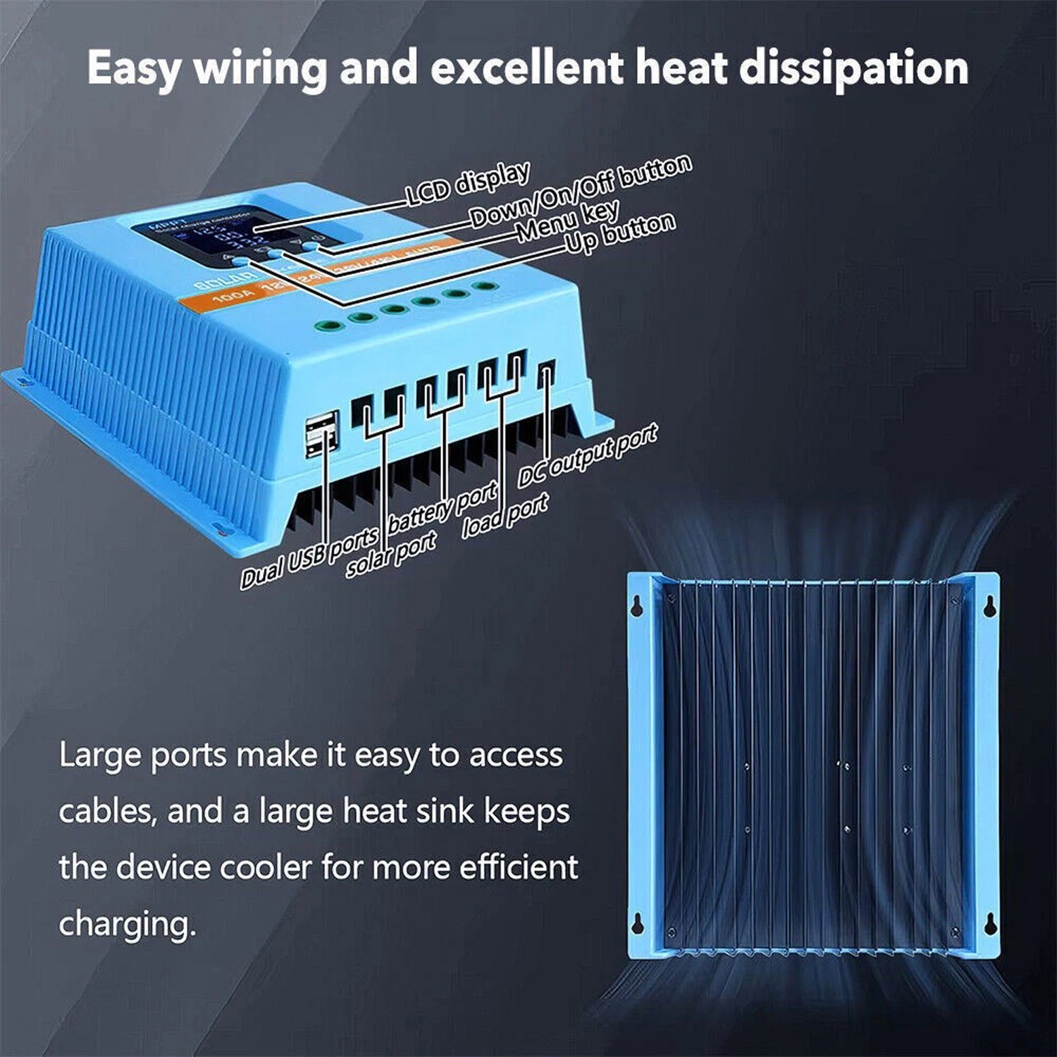 4800W 100A MPPT Solar Charge Controller 12V/24V/36V/48V Battery PV Regulator US