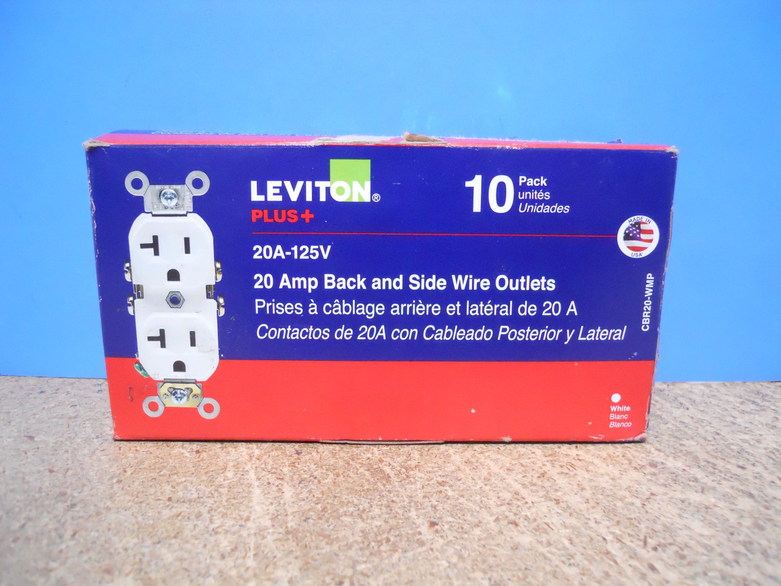 Leviton Plus 20A 125V 20 AMP Duplex Outlet 10 Pack CBR20-WMP