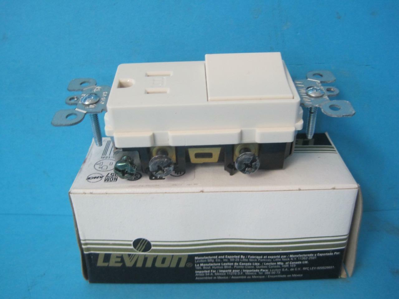 NEW Leviton Decora 15 amps 125 volt Light Almond Combination Switch/Outlet 5-15R
