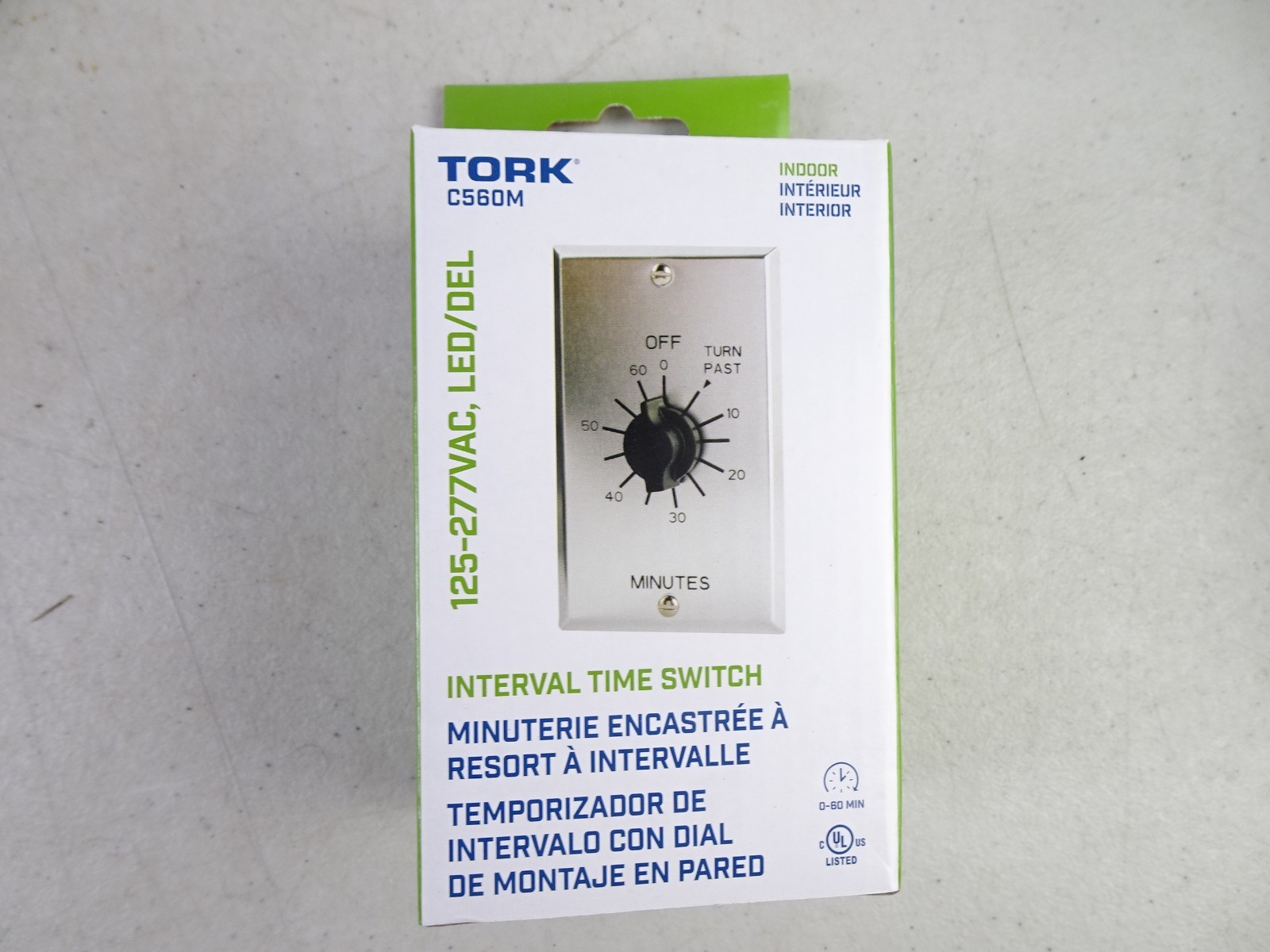 TORK C560M Spring-Wound In-Wall Twist Timer with Commercial Style Metal Plate