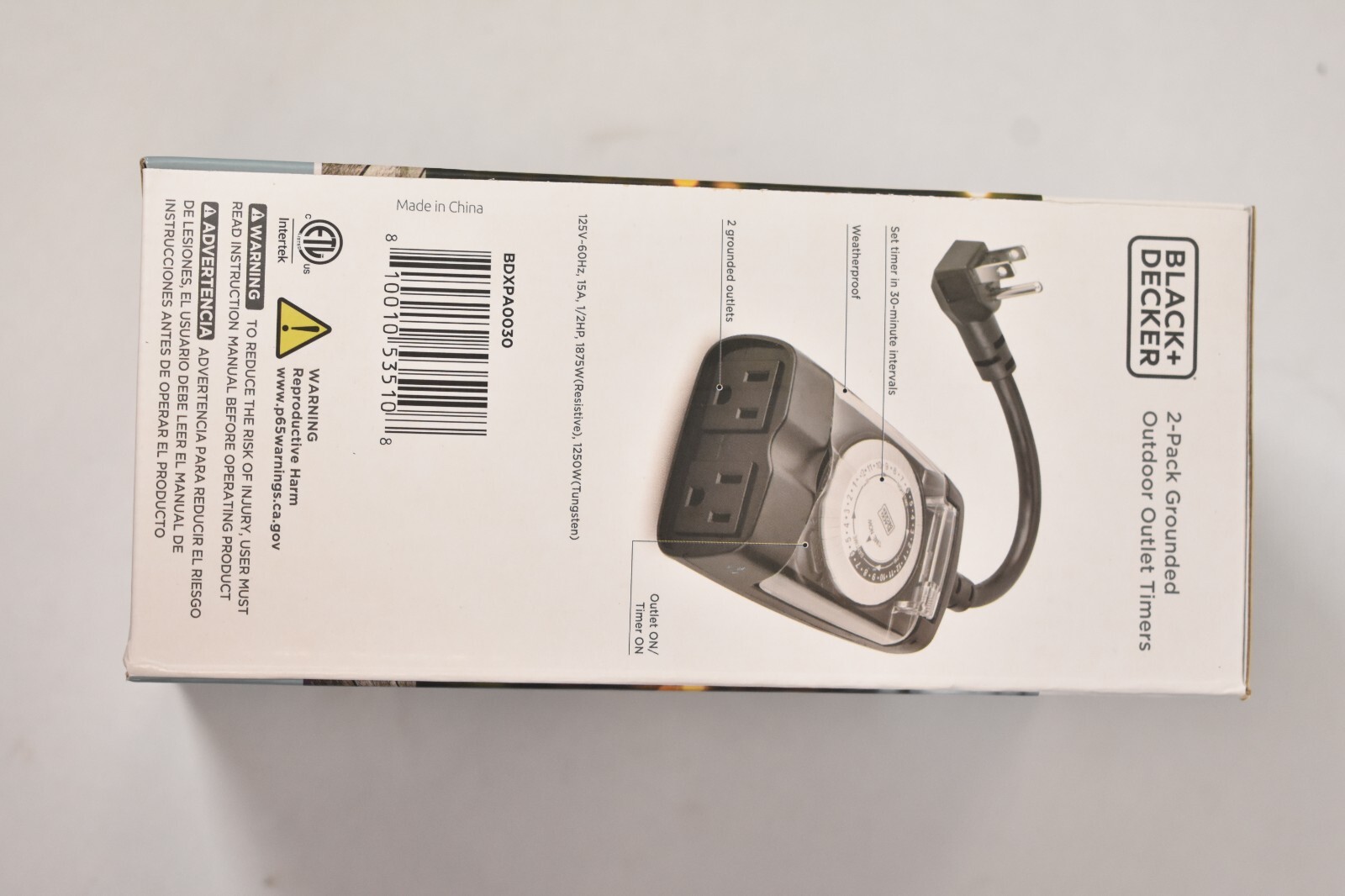 Black + Decker Outdoor 2 Grounded Outlets Timer Module 2 Pack BDXPA0030