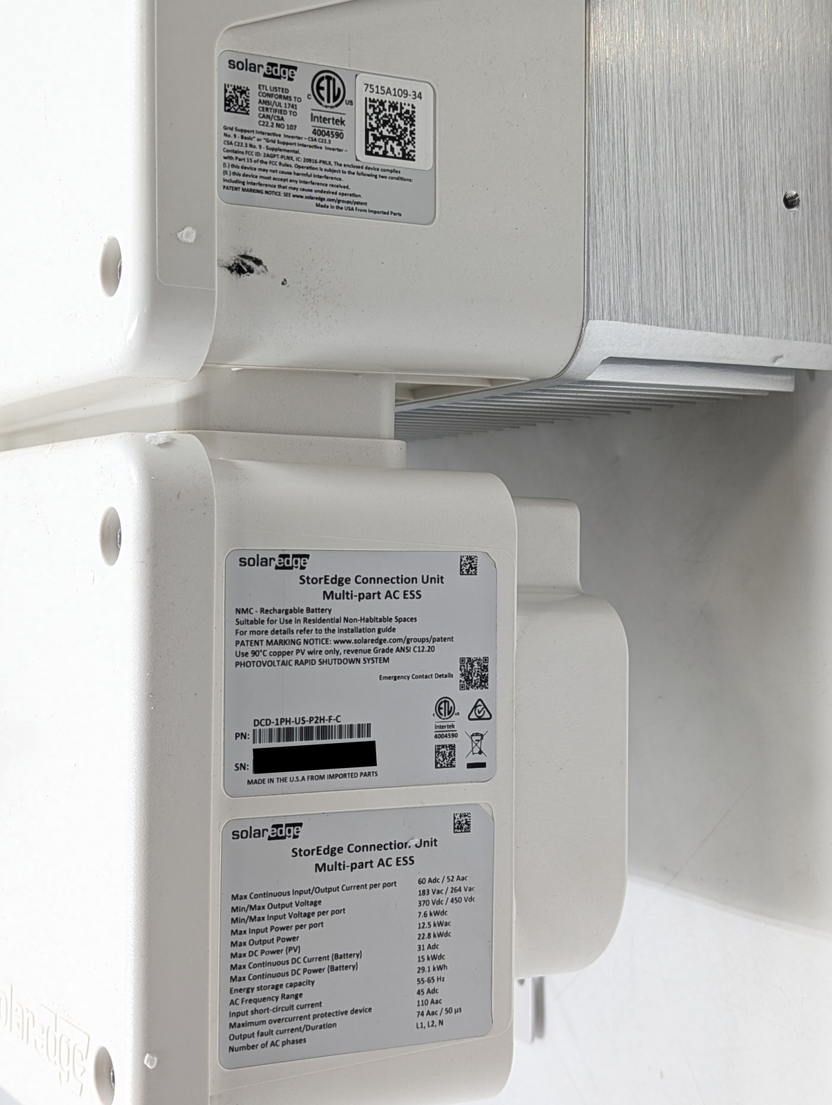 SolarEdge Home Hub Inverter Single Phase 9600W (USE11400H-USSKBEZ8) White