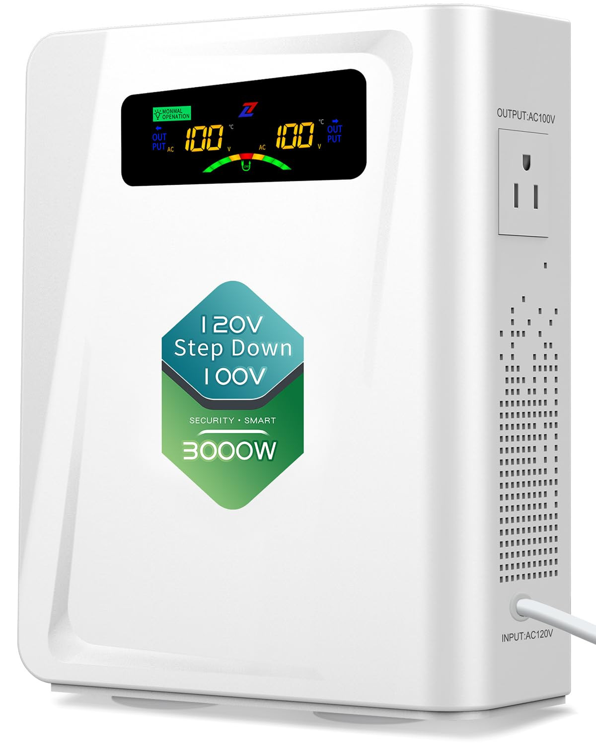 Step down Transformer 120V to 100V Voltage Converter 3000W, No Noise, Ten Protec