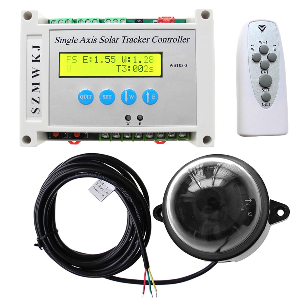 Single Axis Solar Tracker Controller W/ Wind Sensor DIY PV Solar Tracking System