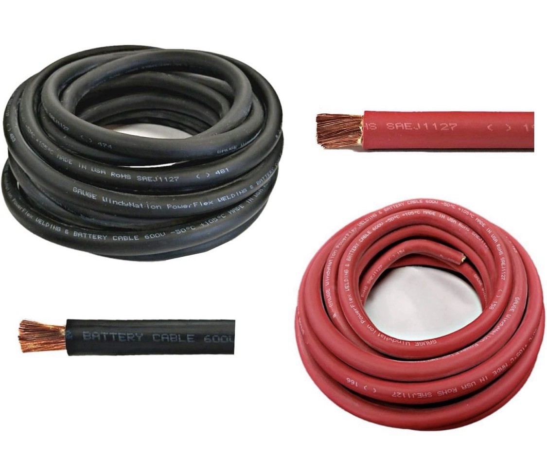 WN 4/0 WELDING CABLE RED BLACK COPPER WIRE BATTERY SOLAR LEADS 20’ Black/Red NEW