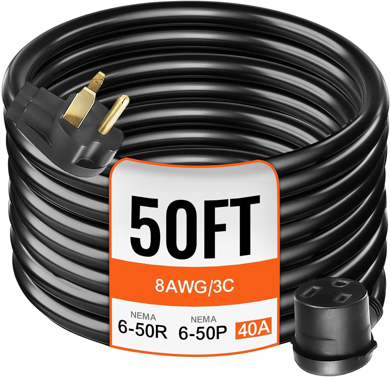 50FT Welder Extension Cord 40 Amp 250V 10 Gauge, NEMA 6-50 3 Prong, STW 10/3 AWG