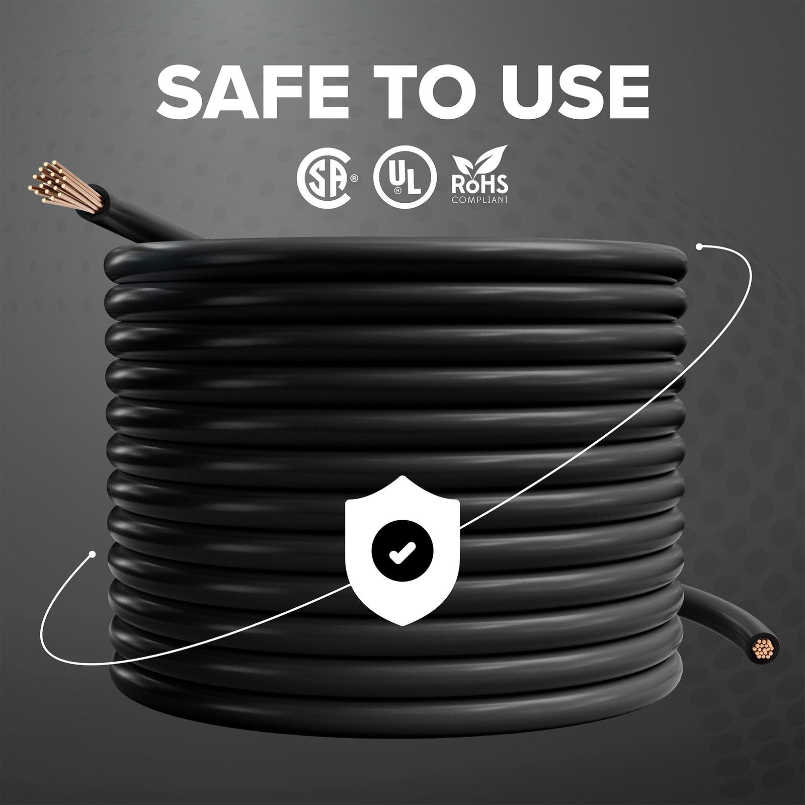 10 AWG Black THHN / THWN – Stranded Copper Electrical Wire, 150 Feet (45 Meter)