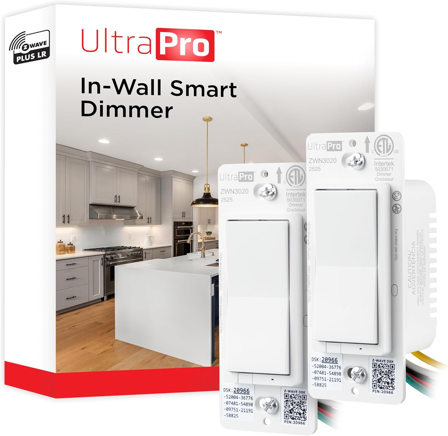 Z-Wave plus Long Range In-Wall Smart Light Switch for Smart Home Automation, 2 P
