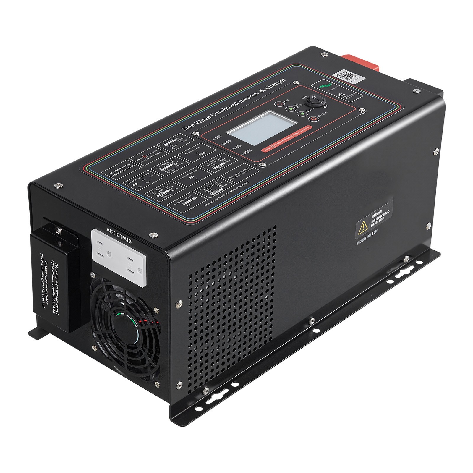 Uimoso 1200W Pure Sine Wave Inverter Charger, 12V DC to 120V AC with LCD Display