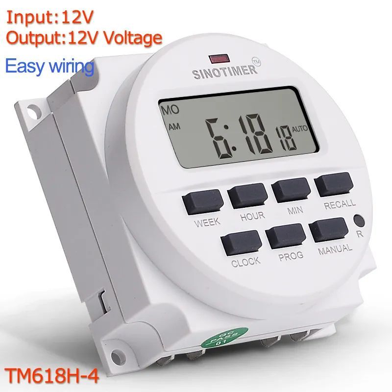 Digital Timer Switch Relay Control Format Clock 7 Days Programmable 12/24 Hours