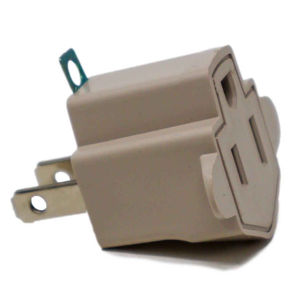 2 Pack 3 to 2 prong AC Polarized Grounding Power Plug Adapter ETL RATED GRAY