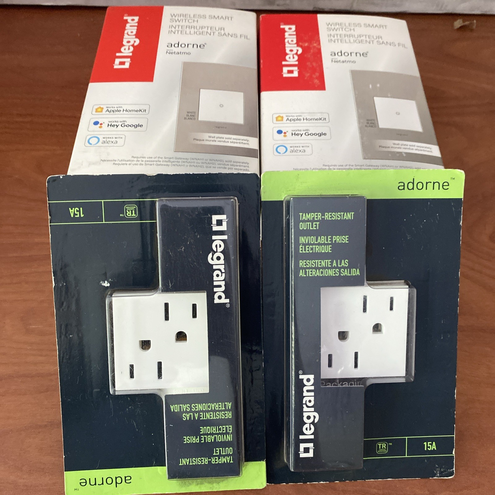 (LOT OF 2) Legrand 15A Tamper-Resistant Outlet with Matching Wall Plate White
