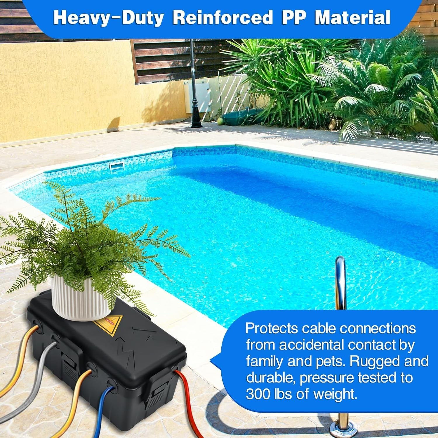 Outdoor Waterproof Electrical Box Extension Cord Cover IP54 Cable Organizer Blac