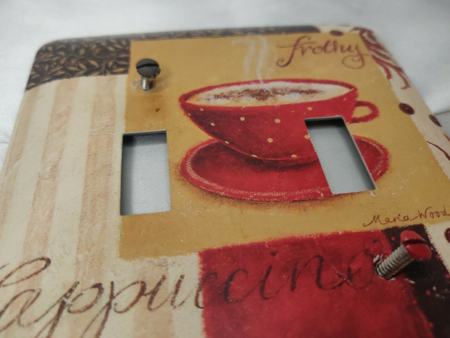 Metal Light Switch Cover Wall Plate Kitchen Mocha Coffee Frothy Cappuccino
