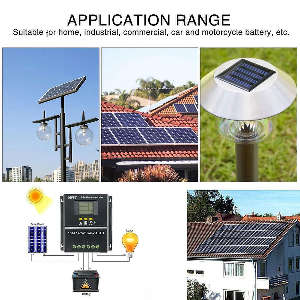 2PC 4000W 100A MPPT Solar Charge Controller 12V 24V 36V 48V Battery PV Regulator
