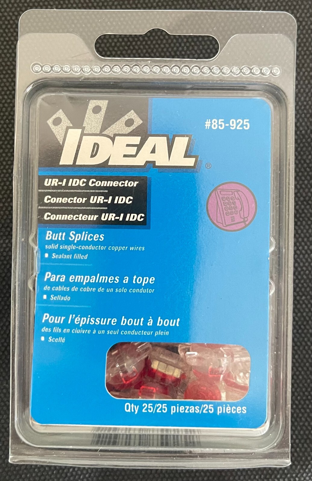 Lot of 25 pcs Ideal 85-925 UR IDC Telephone Splice Connectors 3 Wire Butt 26-19