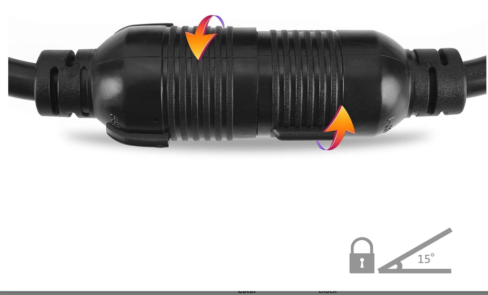 6-30P/L6-30R Heavy Duty Generator Locking Power Cord 7500W,30A,3prong,10FT