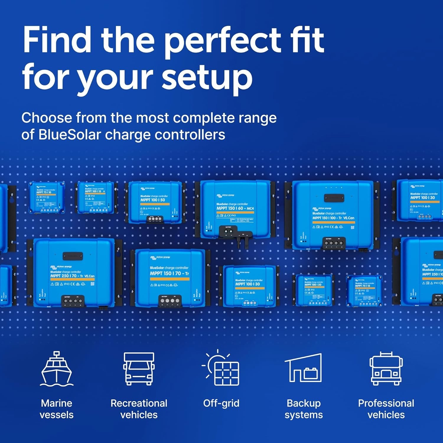 Victron MPPT Charge Controllers for Solar Panels Bluetooth 100V, 50 A