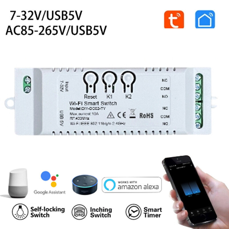New 12V 24V WiFi Switch Relay Module Smart Remote Controller Timer for Phone App