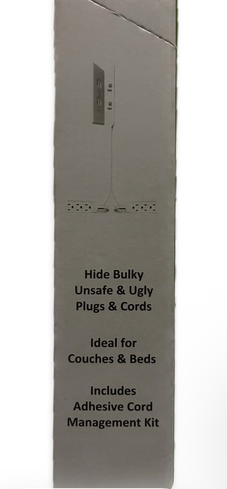 Sleek Socket Outlet & Plug Concealer With 2 Side By Side Power Strips