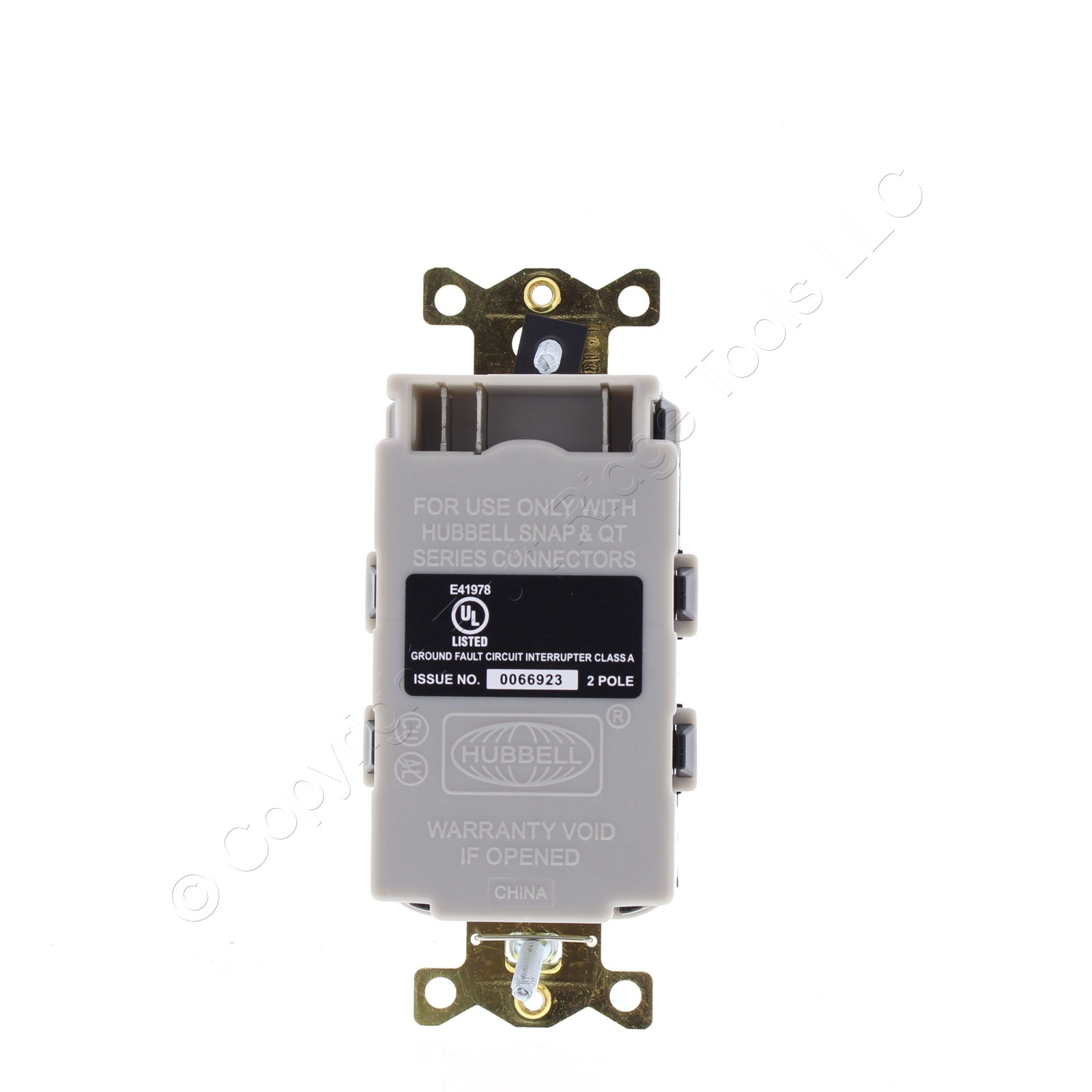 Hubbell 15A SnapConnect Black Self-Test Hospital Gfci Receptacle GFRST82SNAPBK