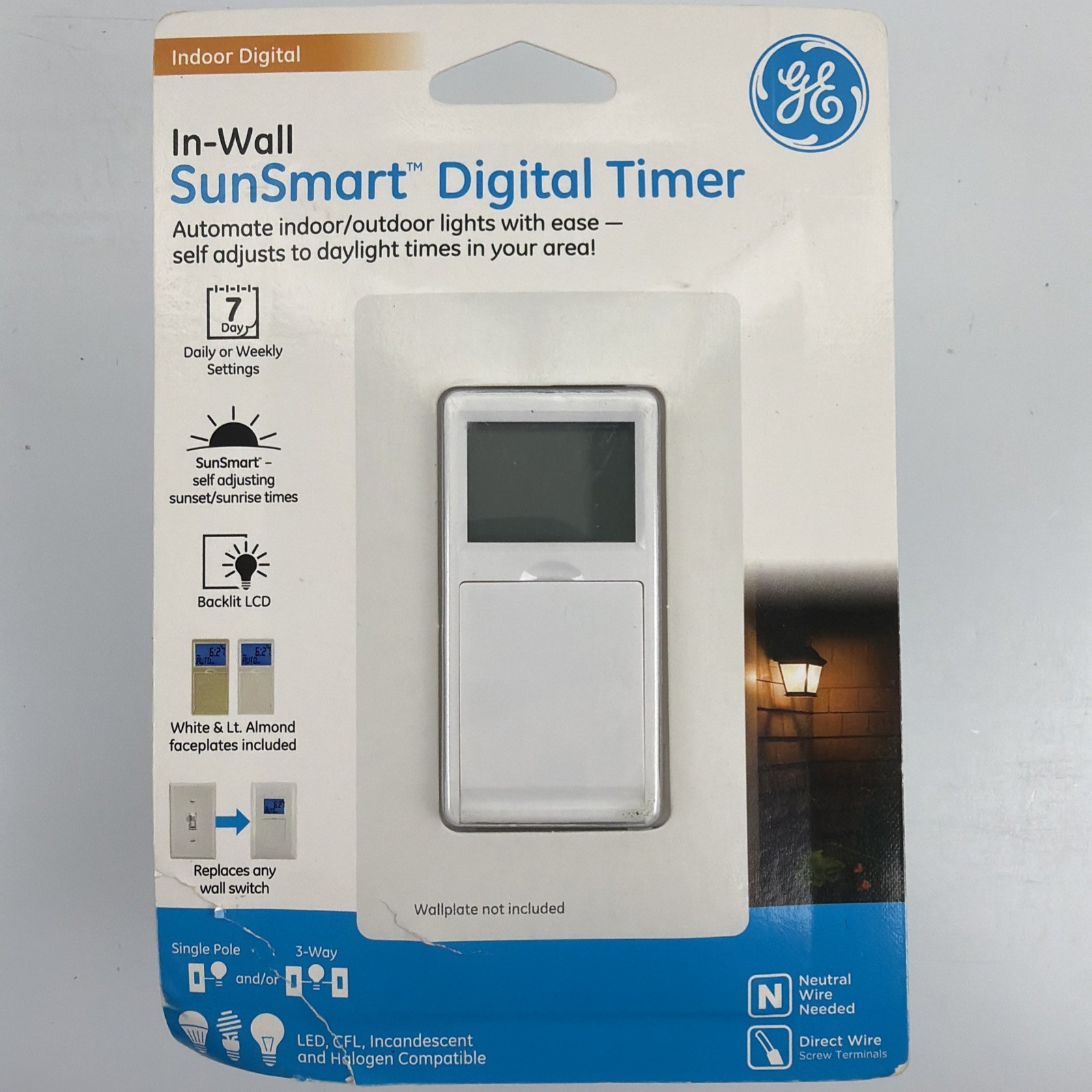 GE SunSmart In-Wall Digital Timer Switch 32787 Programmable Light Timer