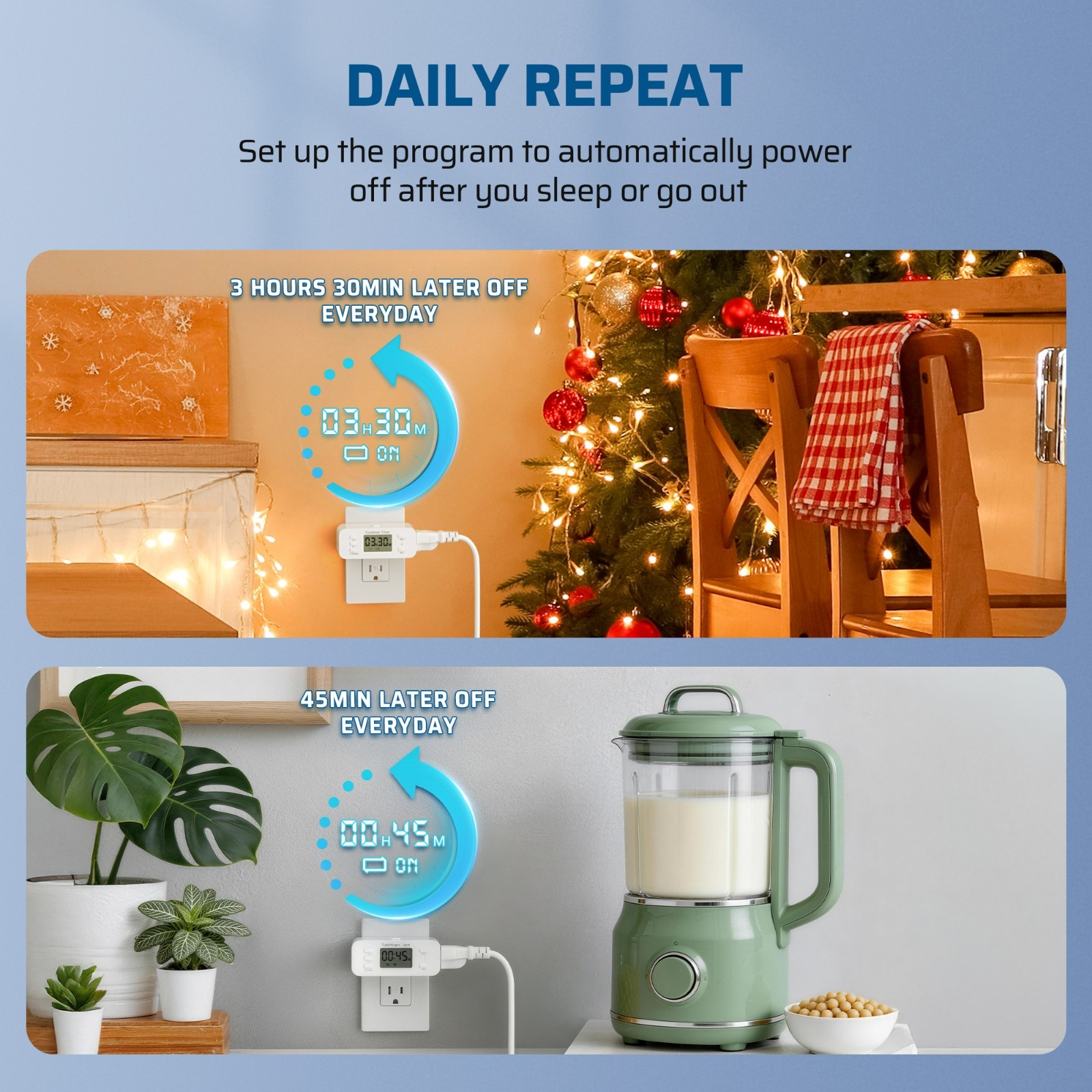 DEWENWILS Light Timer for Indoor Lighting Daily/7-Day/CTD Outlet Timer 15A 1800W