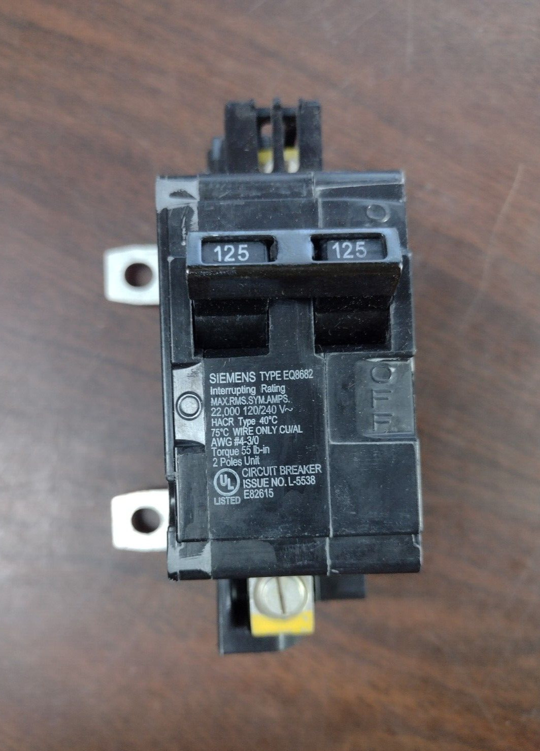 SIEMENS MBK125A MAIN CIRCUIT BREAKER 125 AMP 120/240 VAC 2-POLE NEW IN BOX