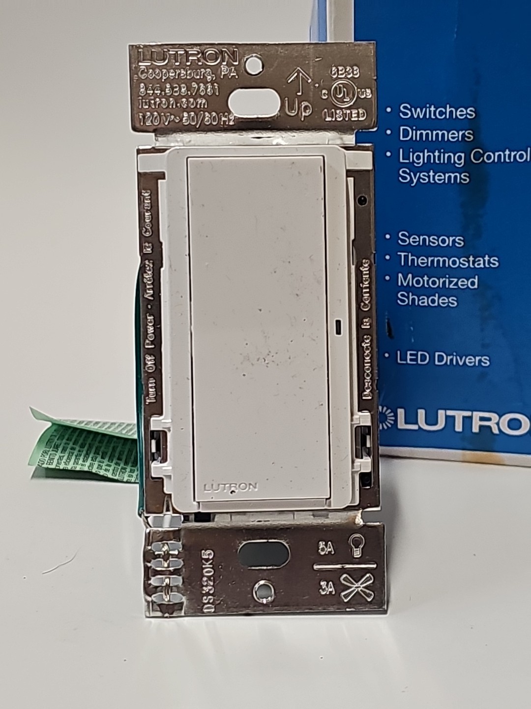 Lutron Caseta Claro Smart Switch DVRF-5NS-WH-R White NEW Open Box Smart Home