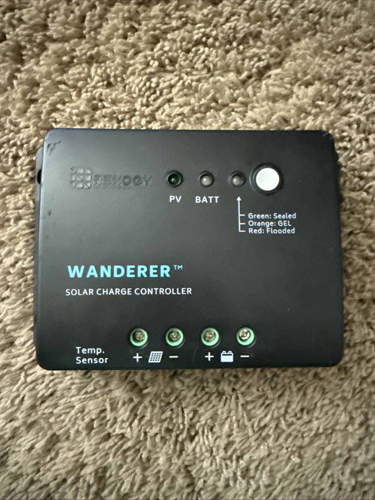 Renogy Wanderer 30A Solar Charge Controller 12V PWM CTRL-WND30-LI With Manual