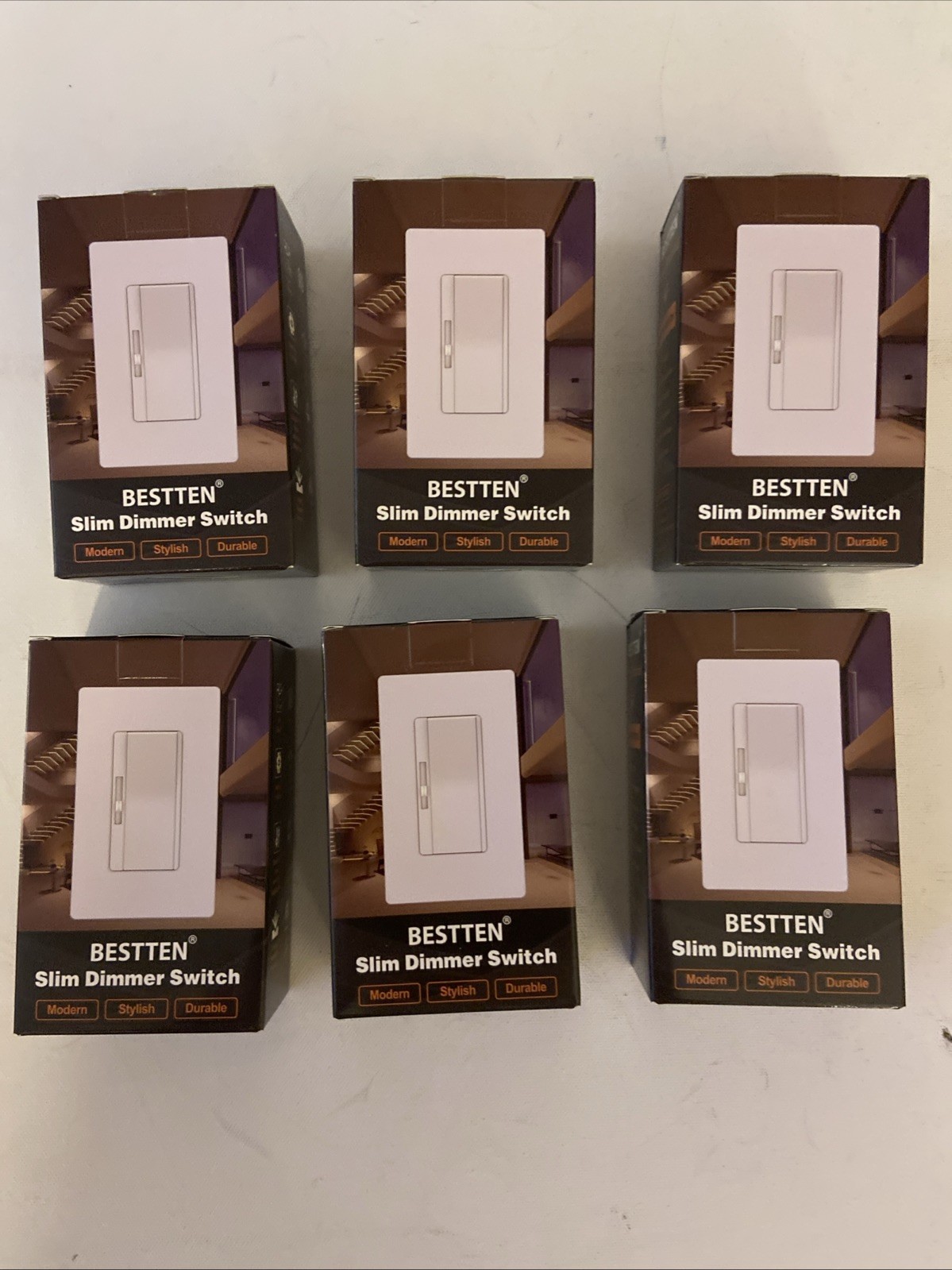 BESTTEN 6 Pack Case – Slim Dimmer Switch – Model USP-DS09M