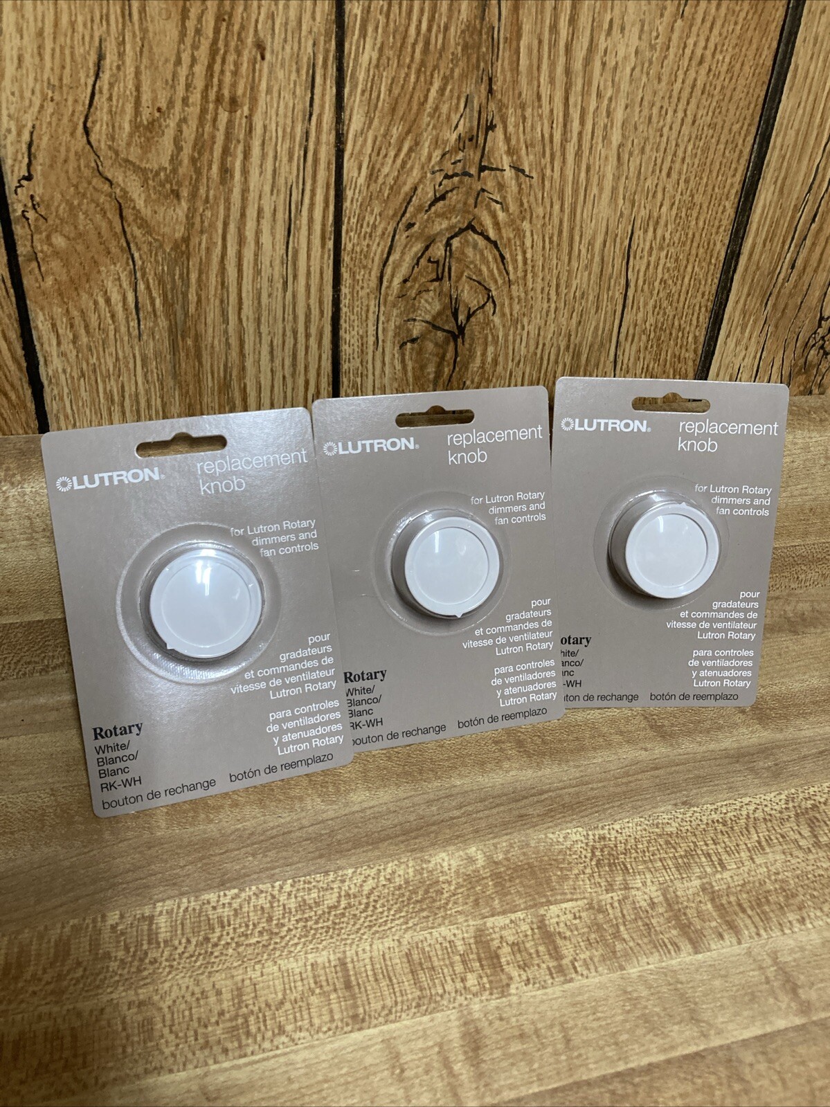 Lot of 3 Lutron White Round Rotary Replacement Dimmer Light Knob Fan Control New