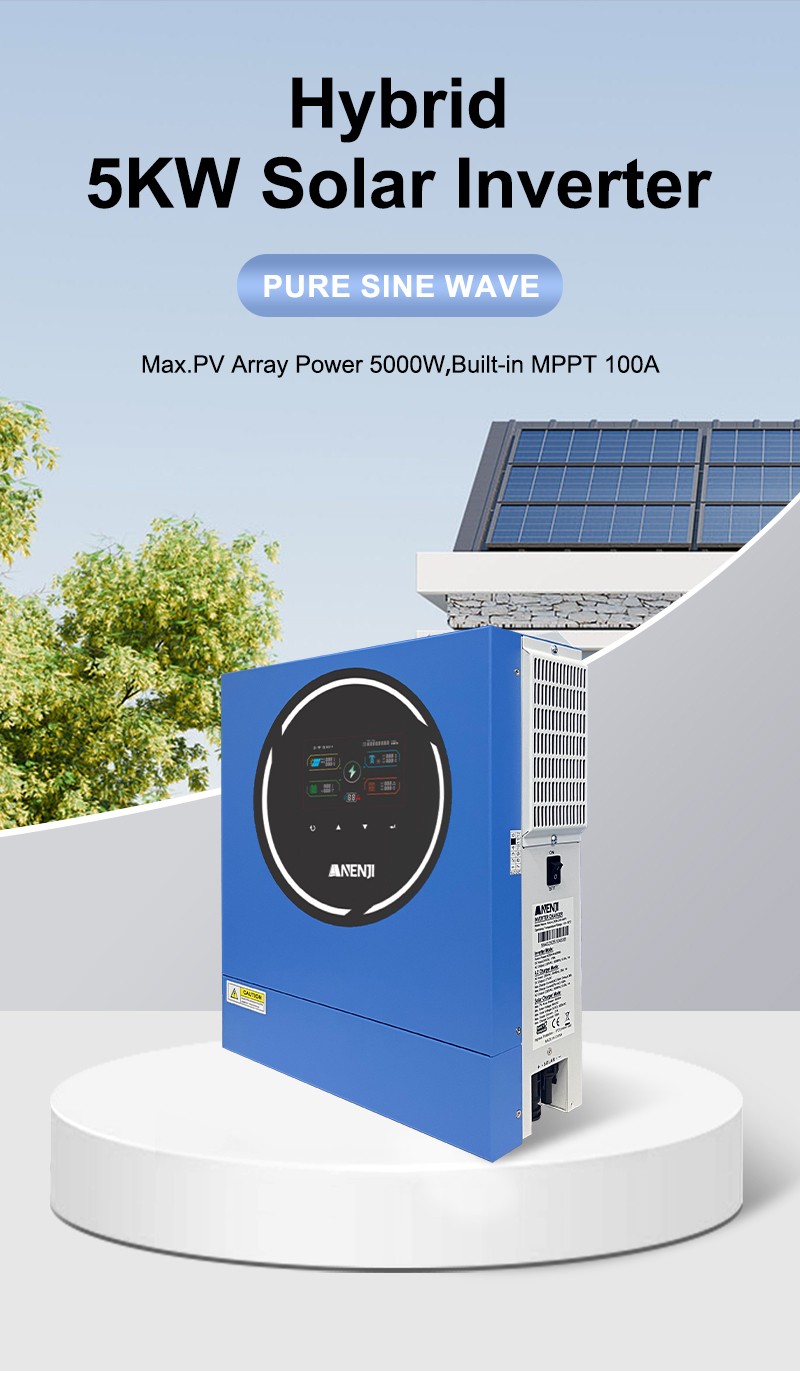 5KW 48V Hybrid Solar Inverter On-Grid+Off-Grid MPPT 100A Charger Controller WIFI