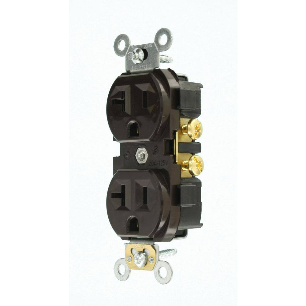 20 Amp 125 V Commercial Grade Duplex Outlet/Receptacle Brown (1-Pack) CR20