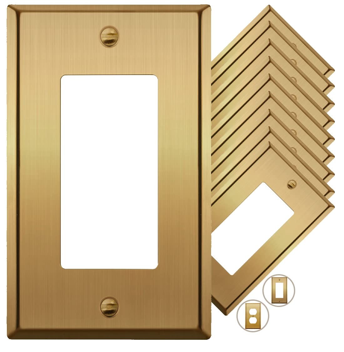 BRASS Signature Collection Brushed Brass Gold Metal Outlet Cover, Decorative …
