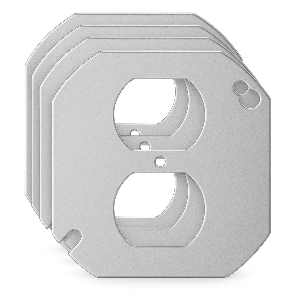 4 Pack 4-Inch Round Electrical Box Cover, Octagon Junction Cover silver