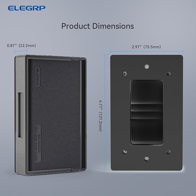 ELEGRP 3141H Black Horizontal Weatherproof Outdoor Outlet Cover Self Closing RV