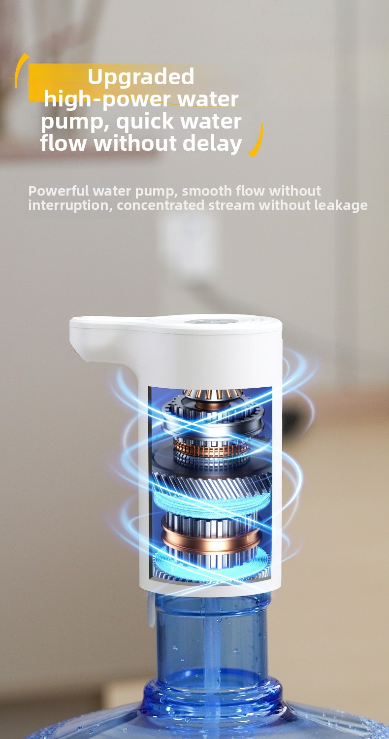 Water Pump Dispenser Rechargeable 30 Days Use Fits Standard Bottles Quiet