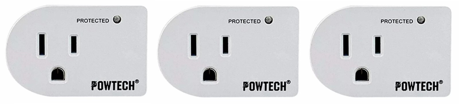 3 Pack Single Plug Outlet 245 Joules Surge Protector Power Suppressor 1875W 15A
