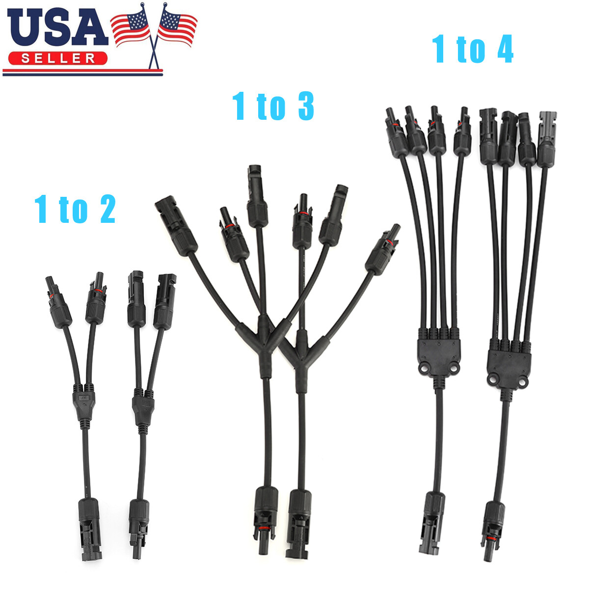Solar Panel Connectors Y Branch Parallel Adapter Cable Wire Plug Tool Kit B2
