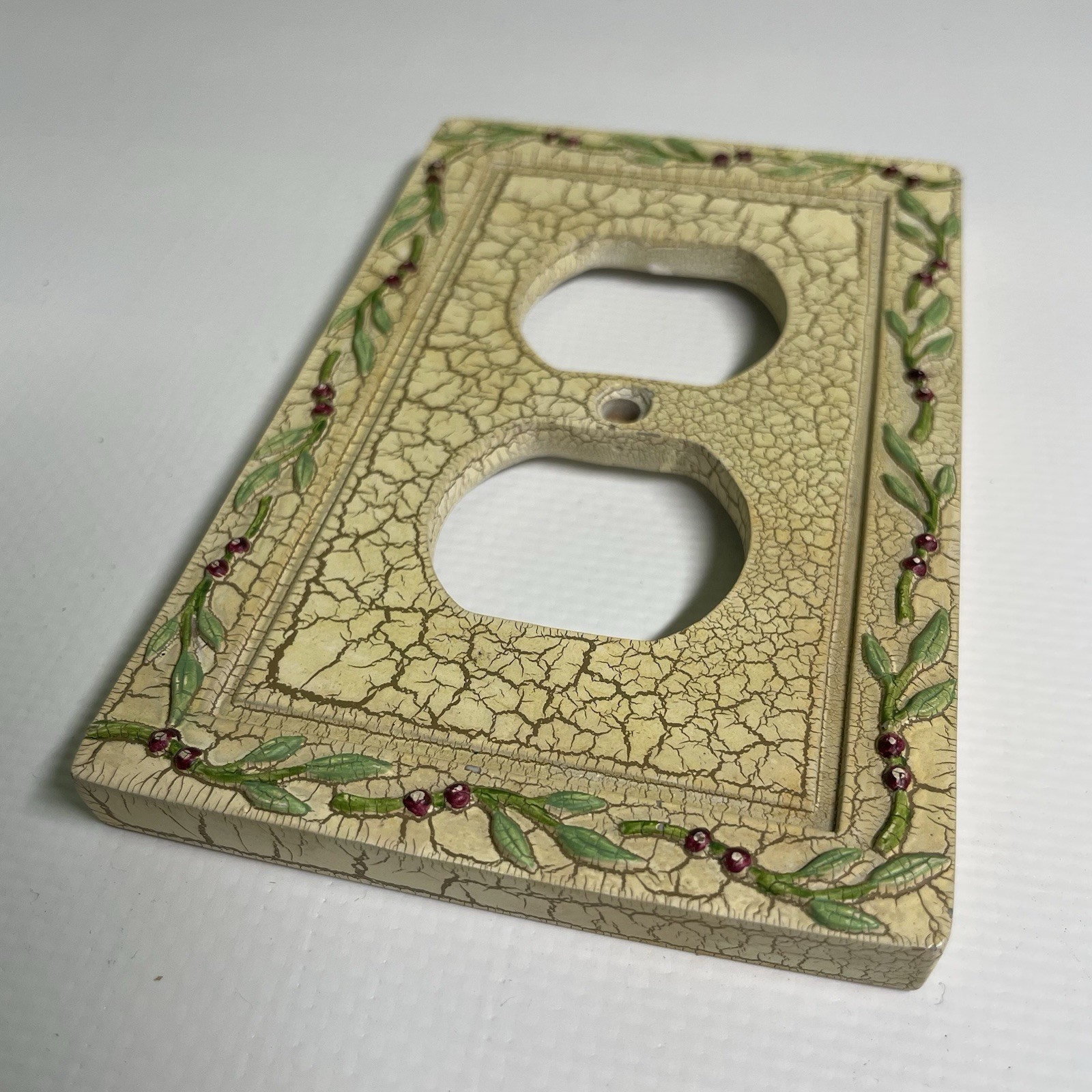 Borders Unlimited Rustic Olive Branch Outlet Cover Set of 2 Decorative Plates