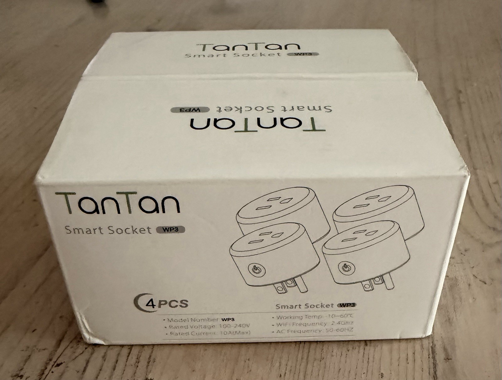 TanTan Smart Socket 4PCS WiFi Plug With App Control WP3 Model 10A Max 120V