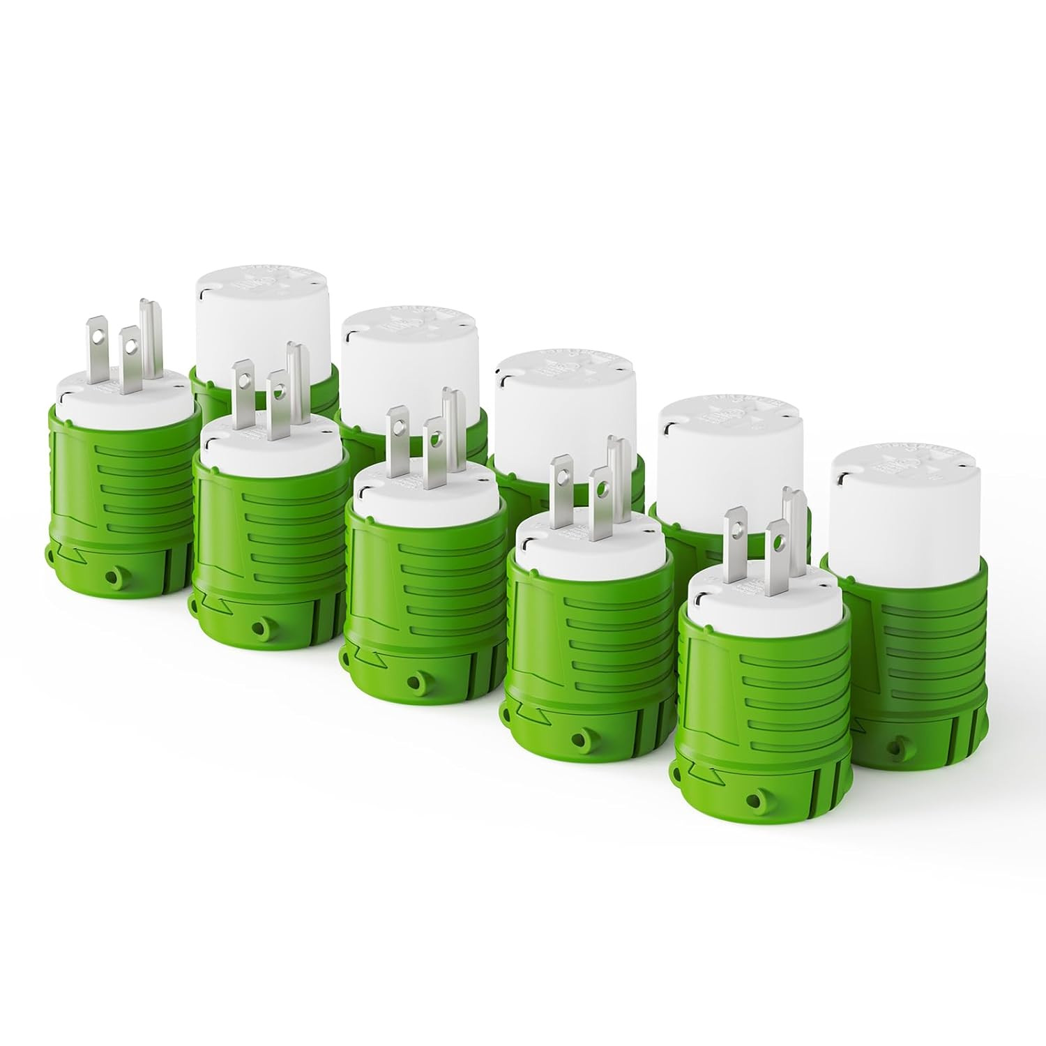 Extension Cord Ends Male and Female, Replacement Plug & Connector Set, 3 Prong,